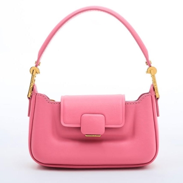 Túi kẹp nách Nữ CNK Charles Keith Koa Leather Push-Lock Top Handle Bag Pink SL2-50782261 Màu Hồng